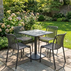 Modura Albin Square Table with 4 Mia Bistro Chairs