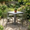 Modura Henrik Square Dining Table with 4 Alma Armchairs