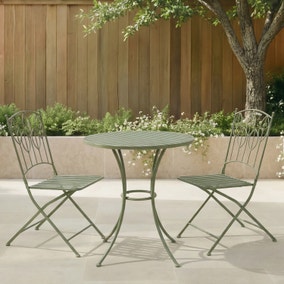Rustic Leaf Metal Bistro Set