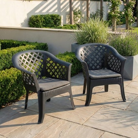 Savona Set of 2 Anthracite Chairs