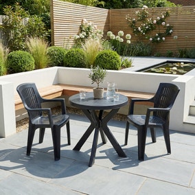 Tivoli 2 Seater Dark Grey Bistro Set with Parma Chairs