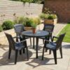 Trabella Athena Round Patio Table with 4 Bonnie Chairs Trabella Athena Round Patio Table with 4 Bonnie Chairs