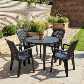 Trabella Athena Round Patio Table with 4 Bonnie Chairs Trabella Athena Round Patio Table with 4 Bonnie Chairs