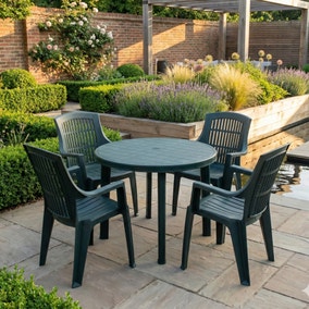 Trabella Athena Round Patio Table with 4 Bonnie Chairs