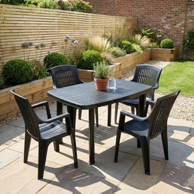 Trabella Aurora Rectangular Patio Table with 4 Bonnie Chairs Trabella Aurora Rectangular Patio Table with 4 Bonnie Chairs