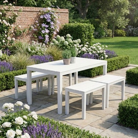 Trabella Roma 4 Seater Bench Rectangular Dining Set