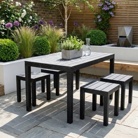 Trabella Roma 4 Seater Bench Rectangular Dining Set