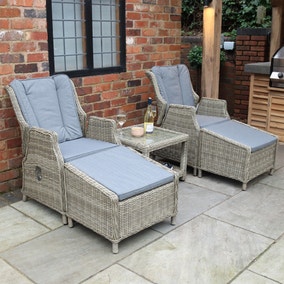 Wentworth 5 Piece Deluxe Reclining Outdoor Chair Set Wentworth 5 Piece Deluxe Reclining Outdoor Chair Set